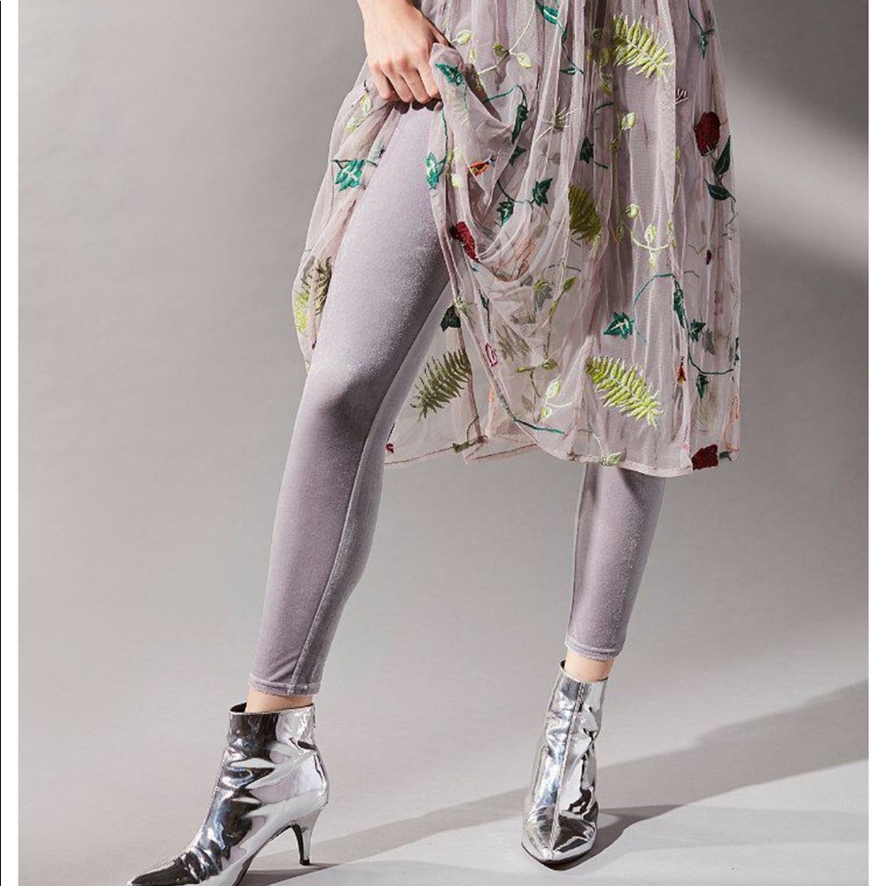 UO silver velvet leggings